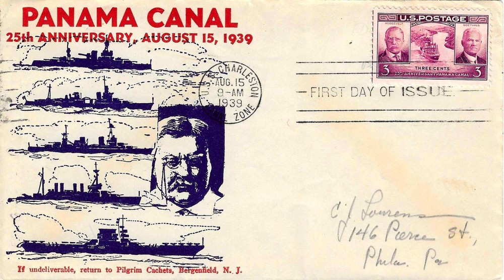 FDC    #856-2   --  Pilgrim  --  Panama Canal