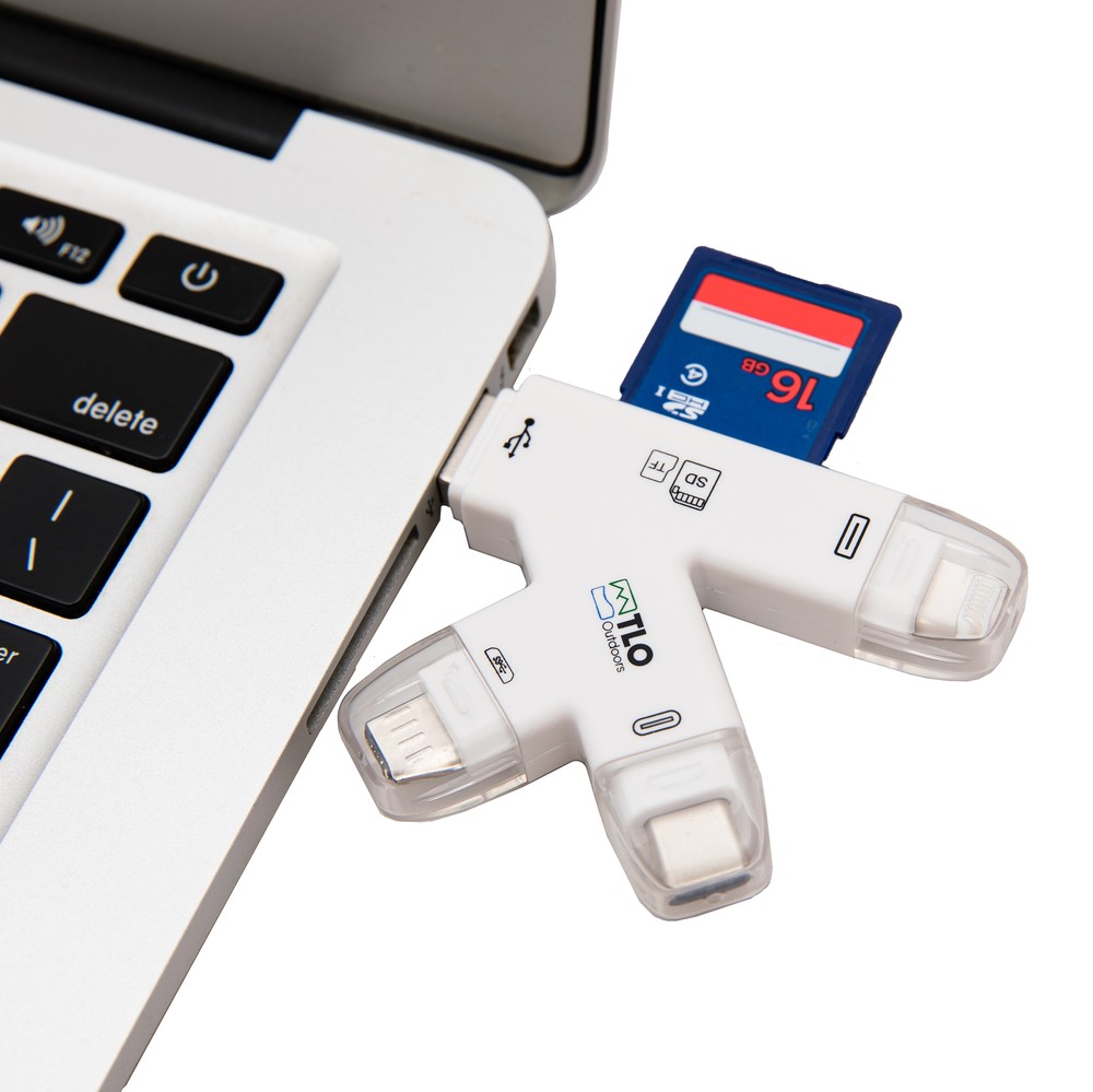 TrophyTracker Trail Camera Memory Card Reader for iPhone/Android, Laptop V3/2020