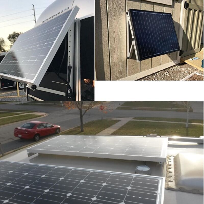 Solar Panel RV Tilt Mount Brackets 46in Roof Flat Surface Adjustable Frame 2 set