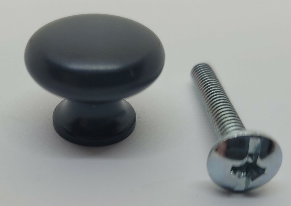 3/4" MUSHROOM Shaped Solid Brass black BOOKCASE Knob pull desk small cabinet dra
