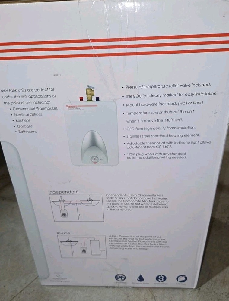 Chronomite CMT-2.5 CMT Series Mini Tank Water Heater 2.5 Gallon, NEW!