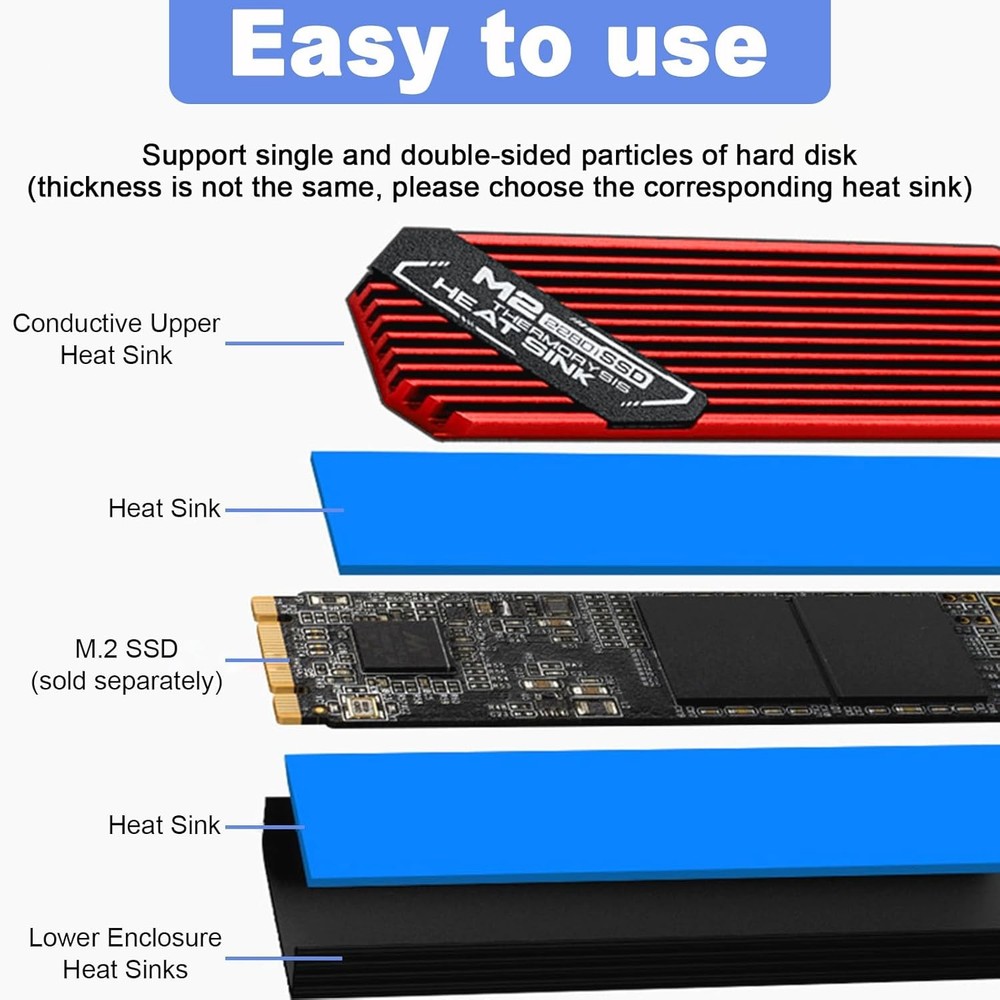 M.2 SSD Heatsink 2280 Thin Cooler