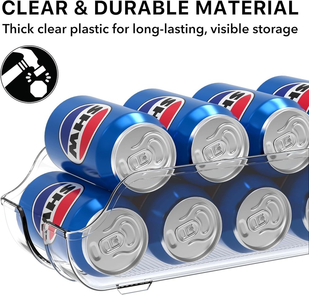 Space-Saving Soda Can Organizer for Refrigerator – Holds 12 oz Cans Effortlessly