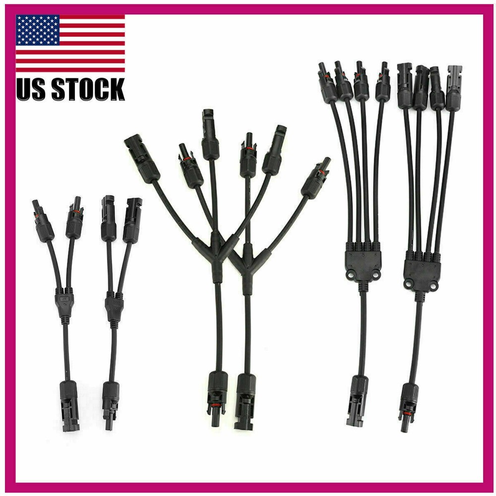 Waterproof Solar Panel Y Branch Cable Connection Adapter Connector Extension