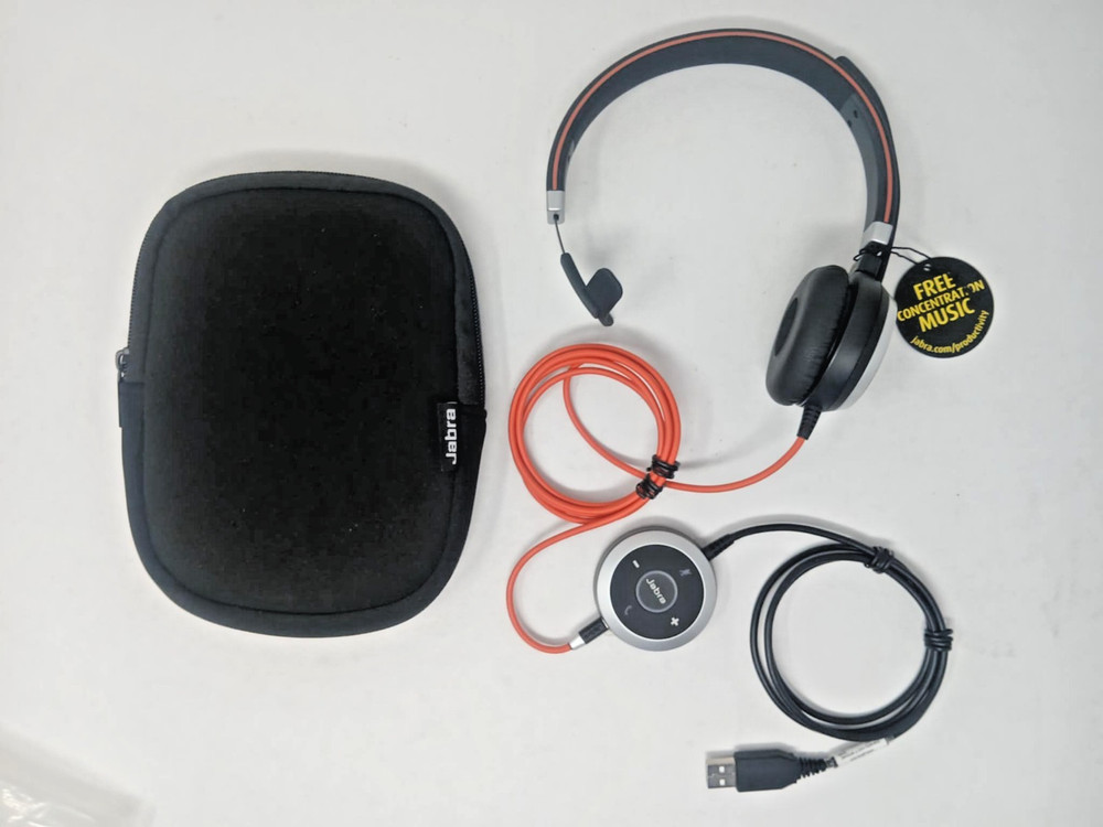 Jabra Evolve 40 UC Optimized Professional Wired Mono Headset - Black