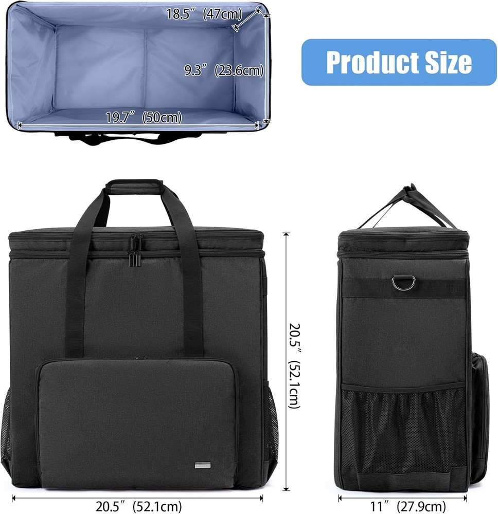 CURMIO Double-Layer PC Carrying Case, Desktop Computer Travel Type 2, Black
