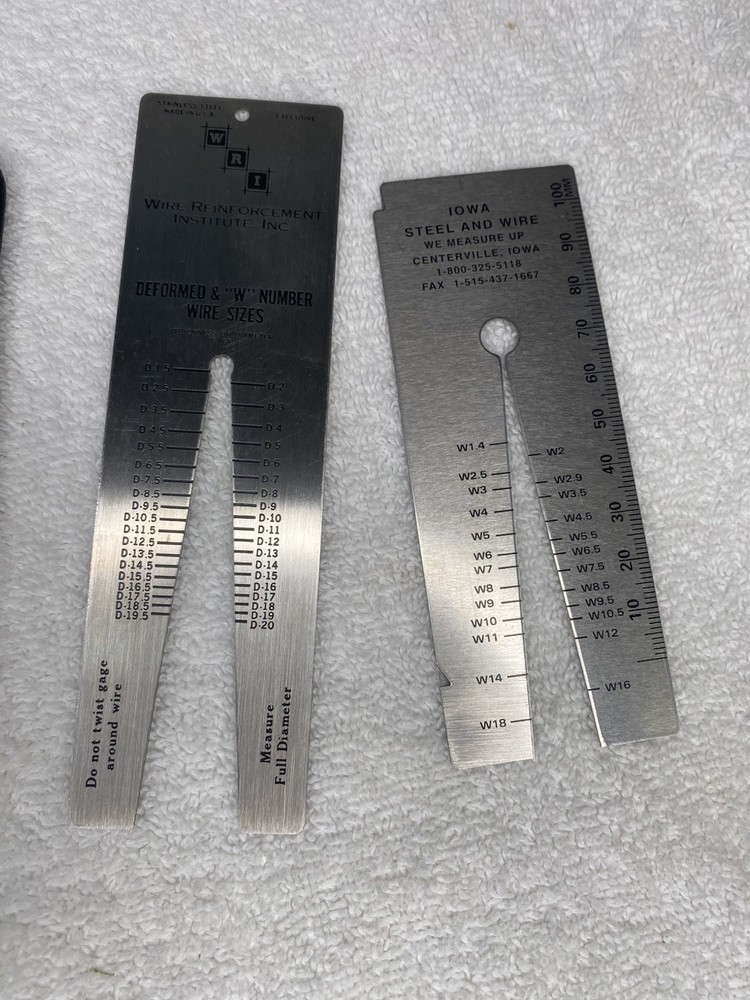 Wire Gauge Measure Tool Deformed Determine Thickness And Diameter 2 Pc