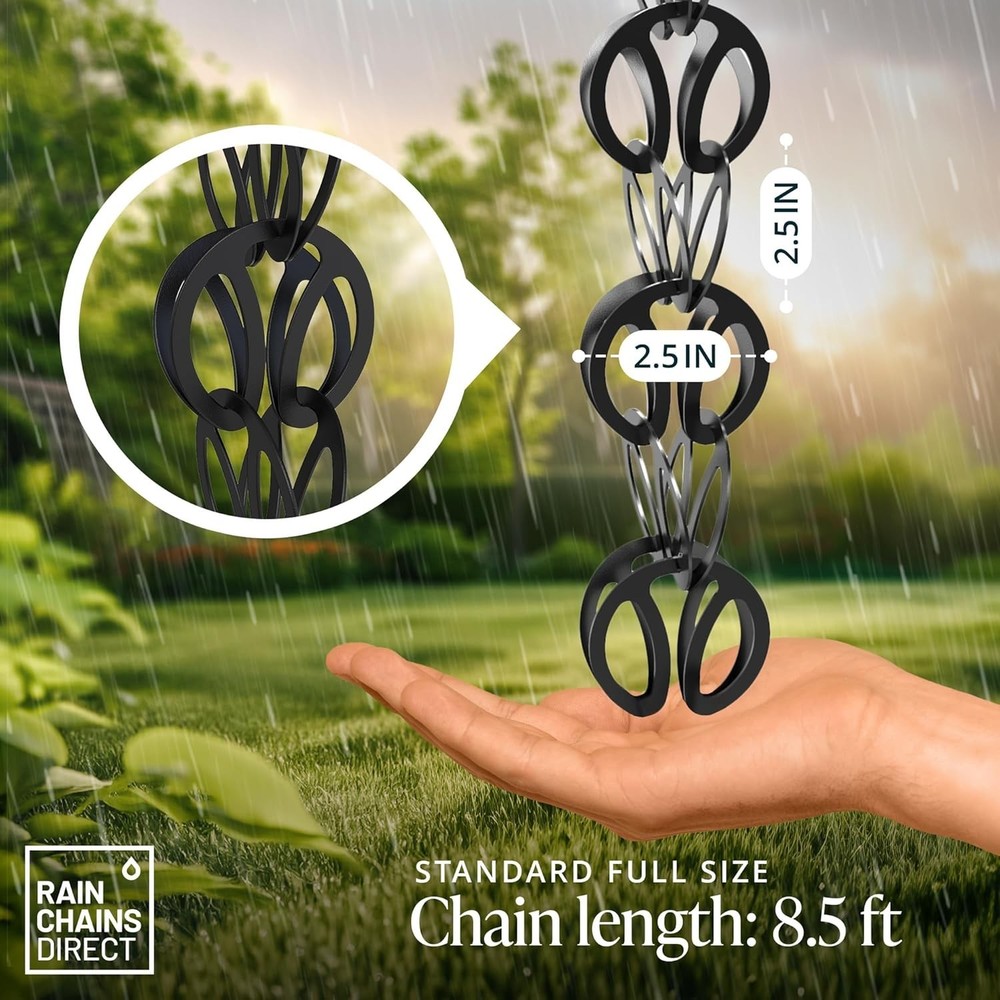 Open-Flow Design Rain Chain - Hassle-Free Water Flow