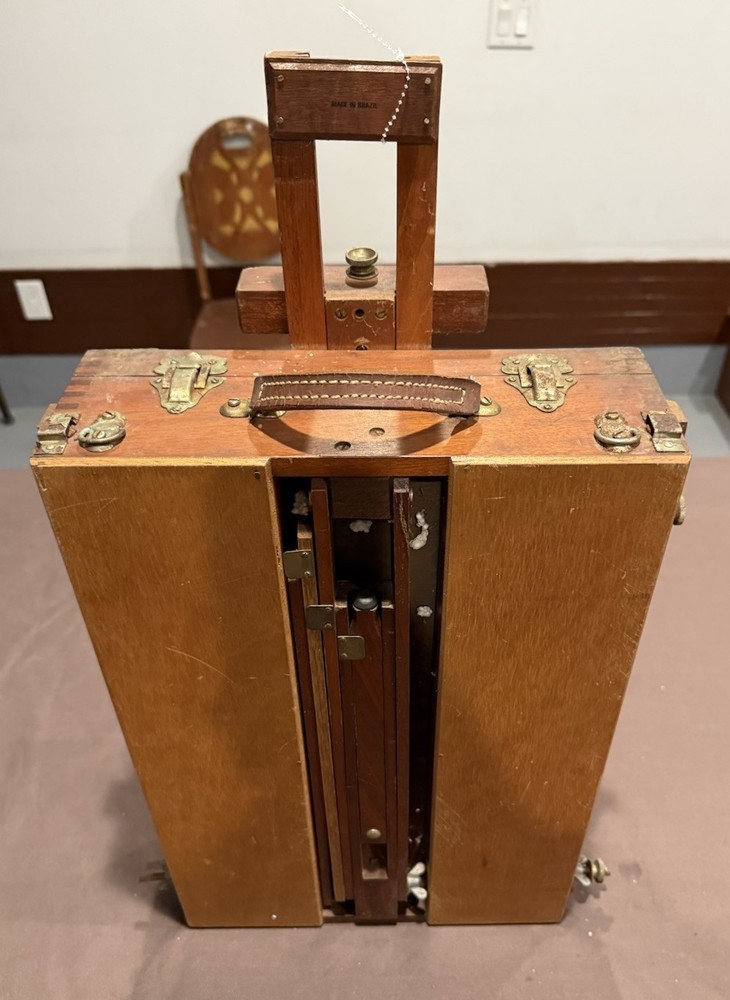 Vintage Brazil Art Easel With Paints