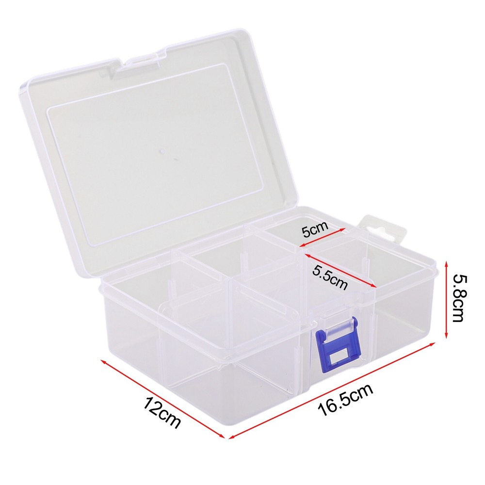 Compact Screw Holder Case with Adjustable 6 Compartments for Plastic Box