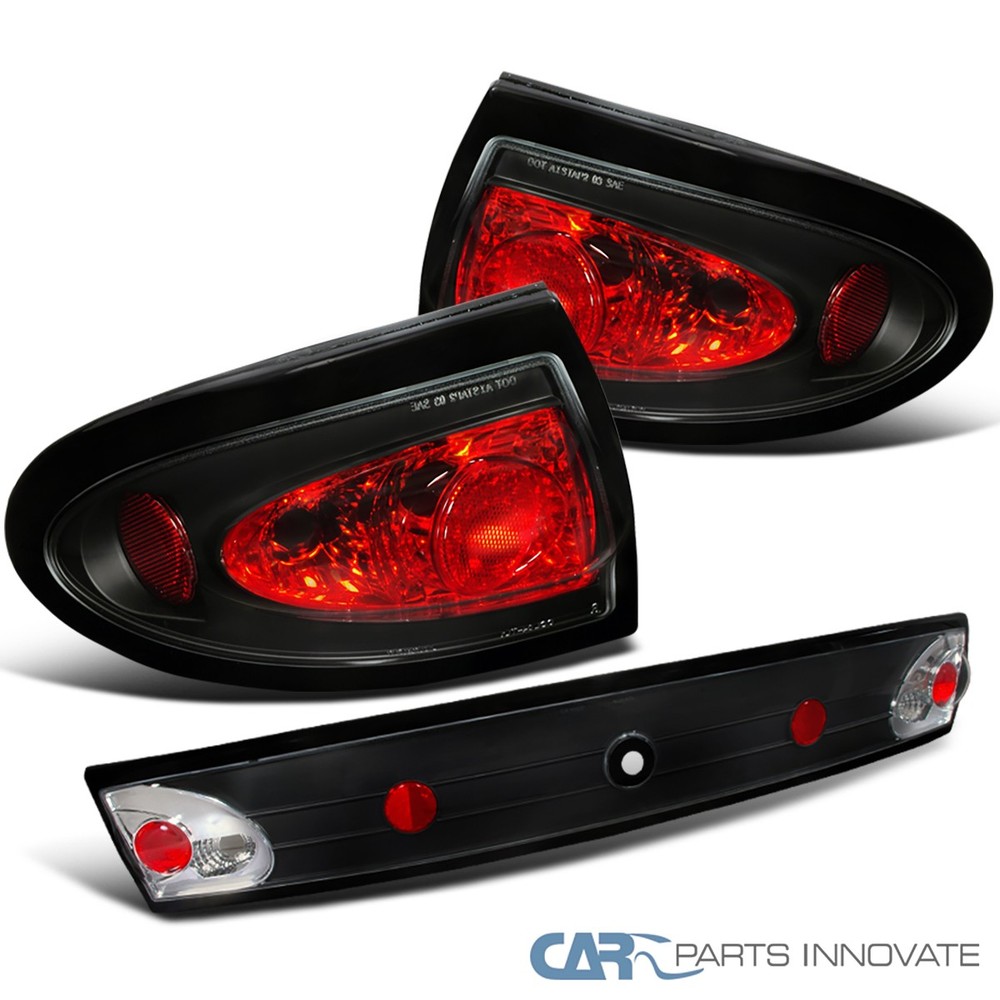 Fit 2003-2005 Chevy Cavalier Black Tail Trunk Lights Lamps Rear 3PC