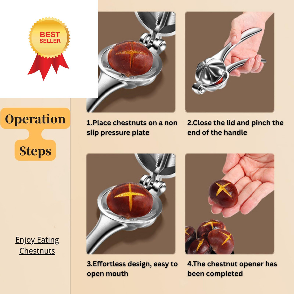 Chestnut Cutter Tool, Nut Cracker with Opener