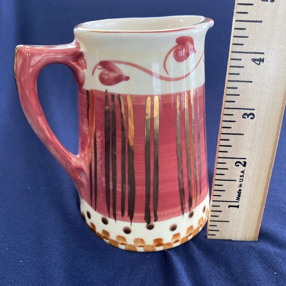 Small Hand Painted Pitcher Signed “Faune Suzanne Katklunja