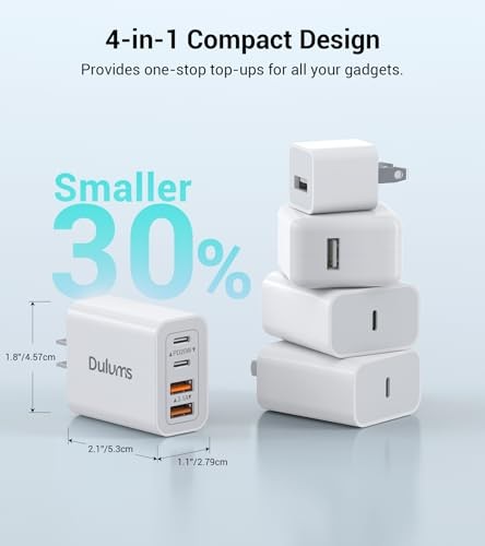 40W USB C Charger Cube, 2-Pack Wall Plug Fast Charging Block, 4 40W 2Pack White