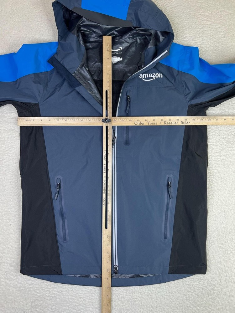 Amazon Jacket Mens Medium Blue Hooded Lightweight Rain Shell Luly Yang