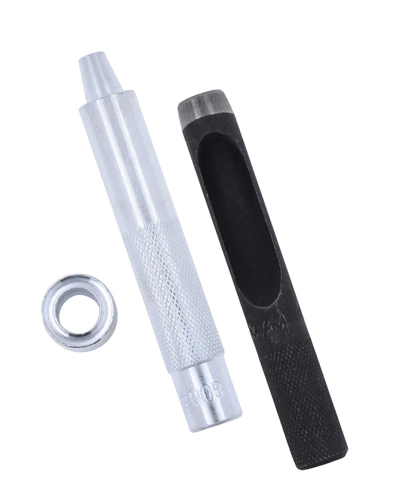 Grommet Eyelet Kit 100 Sets 2/5 Inch Inner Silver Tone with Setting Tools