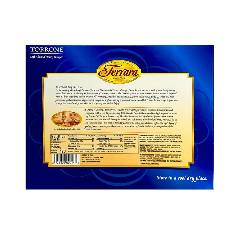Torrone Nougat Candy, 18 Assorted Pieces () NET WT 7.62 216G