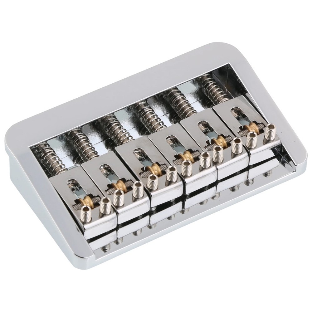 Adjustable Electric Guitar Bridge 10.5mm Spacing with fixed Roller saddle Chrome