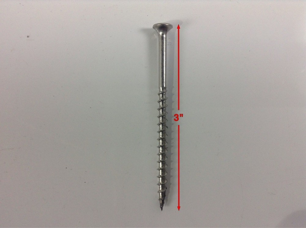8 x 3 Sq Bugle Deck Screw 18-8 Type 17 Qty 25 Each