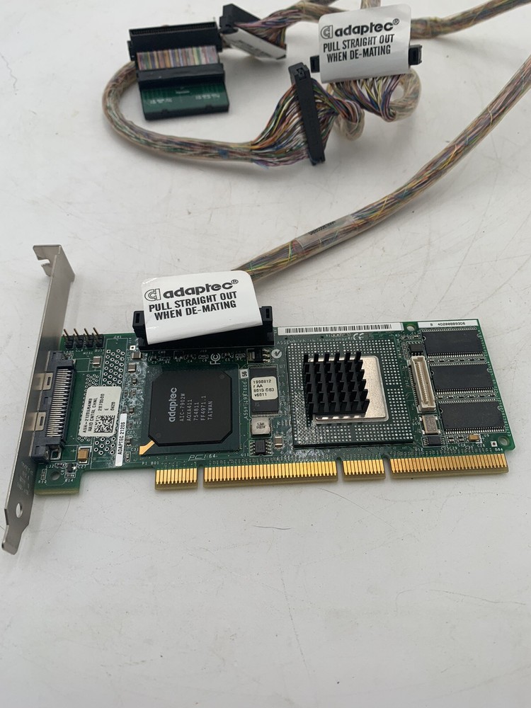 Adaptec ASR-2120S/64MB SCSI RAID Controller Card And Wiring Harness