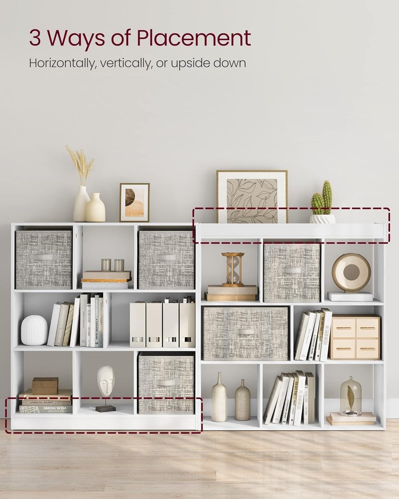 NEW VASAGLE Bookcase, Bookshelf, Freestanding Storage Unit, 8 Open Compartment