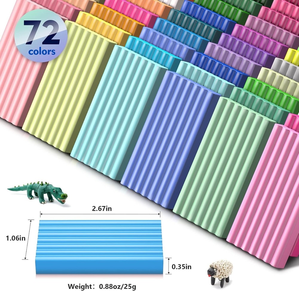 Sculpting Tools Kit with 72 Clay Colors