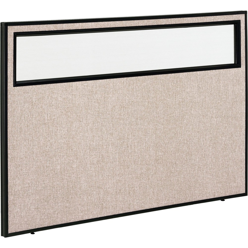 Office Partition Panel With Partial Window 60-1/4"W x 42"H Tan