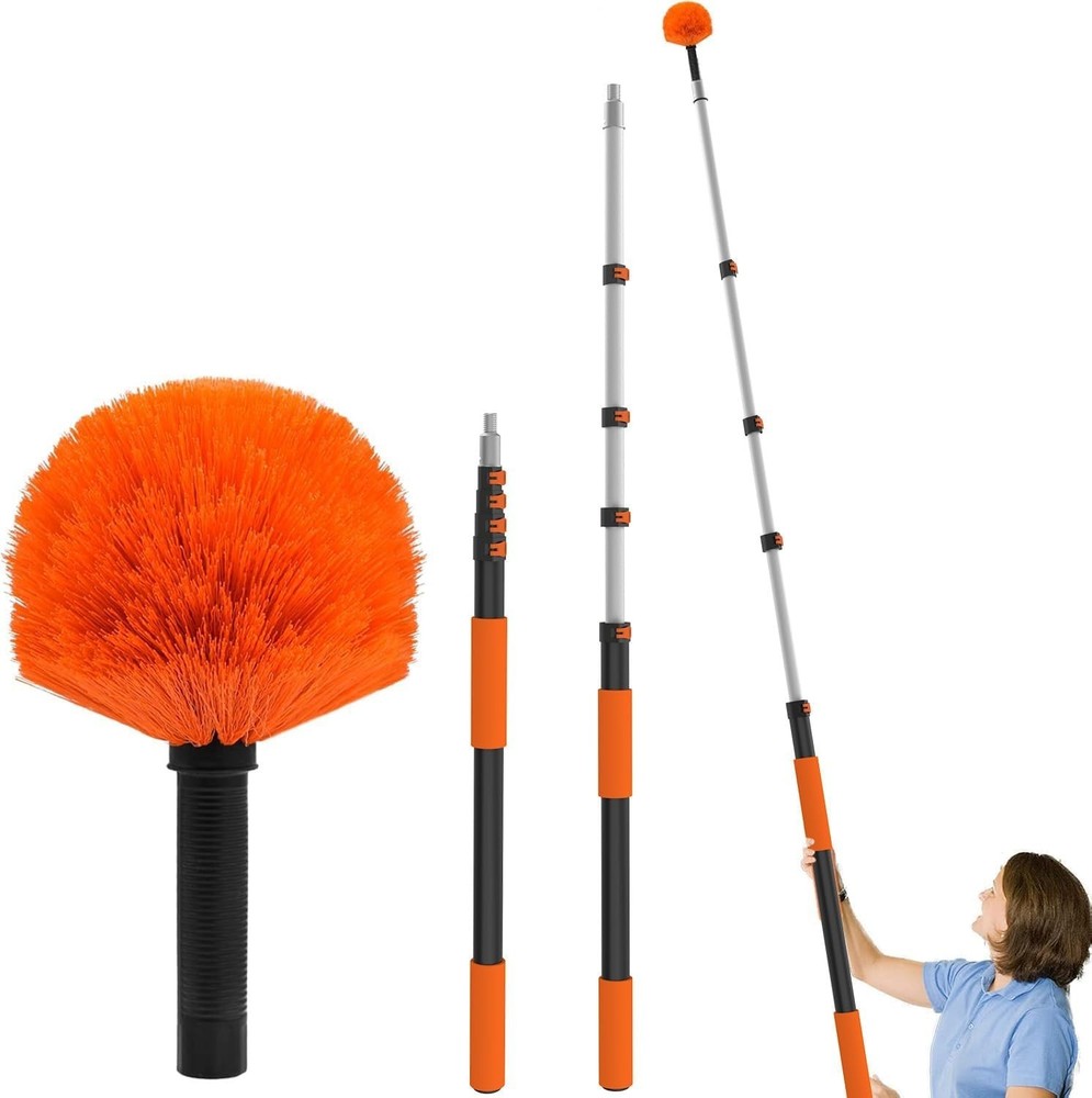 Extendable Cobweb Duster 26FT - Lightweight Aluminum Pole, Scratch-Free