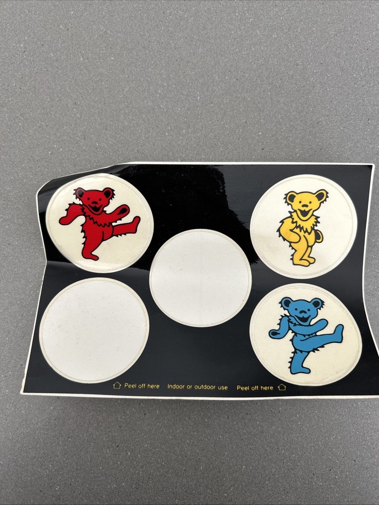 Vintage Grateful Dead Dancing Bears Stickers 3 90s GRATEFUL GRAPHICS
