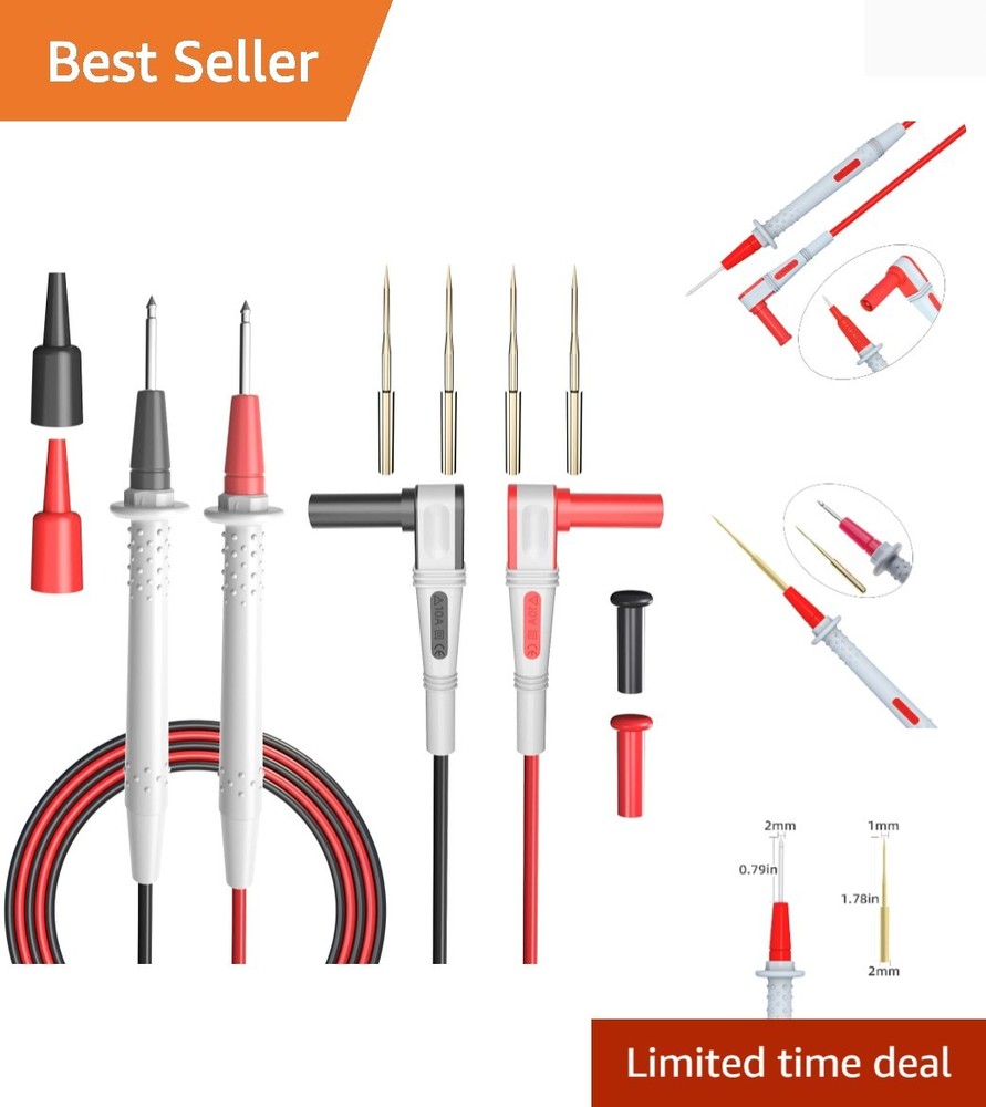 Multimeter  Leads Kit Double Silicone Soft Cable Wire Multimeter Probes Elect...