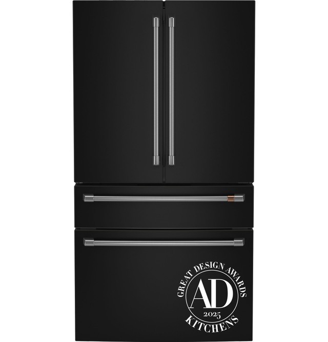 Cafe Matte Black 4 Piece Kitchen with 36" Gas Range & Refrigerator