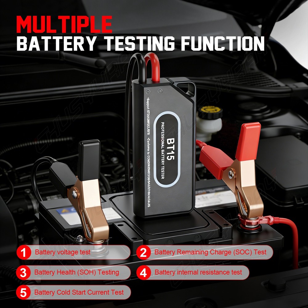 Car Battery Tester 12V Digital Voltmeter LCD Display LED Indicator Compact