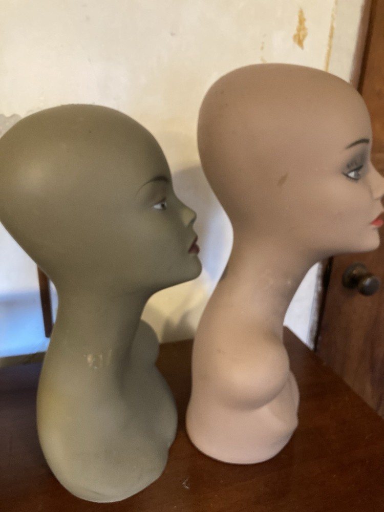 (2) Long Neck Mannequin Heads