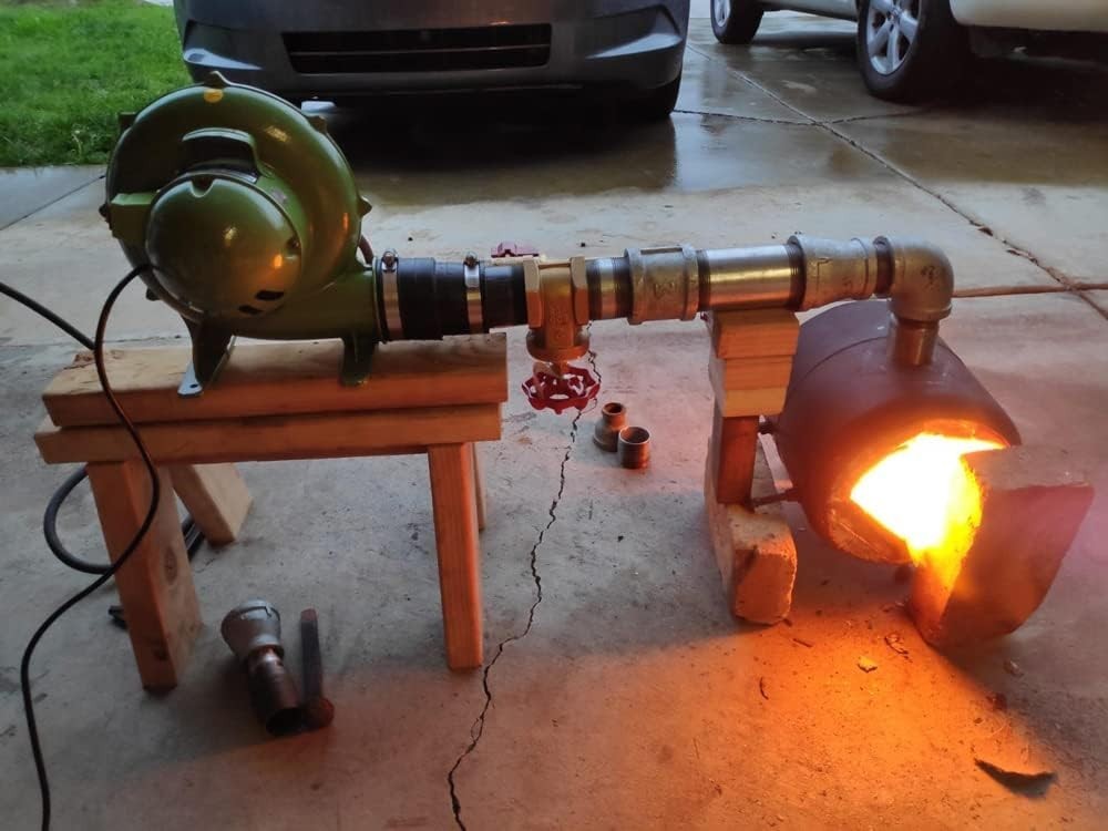 110V 250W Style Electric Blacksmith Forge Blower Blacksmithing Coal Forge Fa...