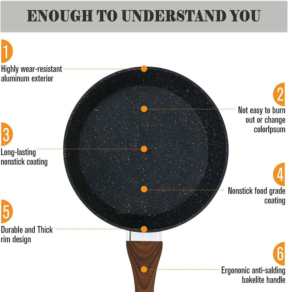 Kitchen Academy Induction 12 Piece Granite Black Nonstick Cookware Pan Set
