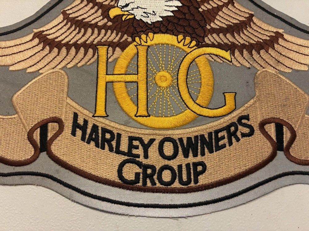 Large 11” Silver Reflective Harley Davidson Owners Group Patch HOG Eagle Jacket