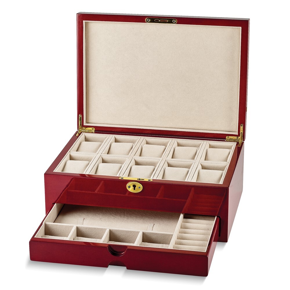 Cherry High Gloss Finish Accessories Watch Case