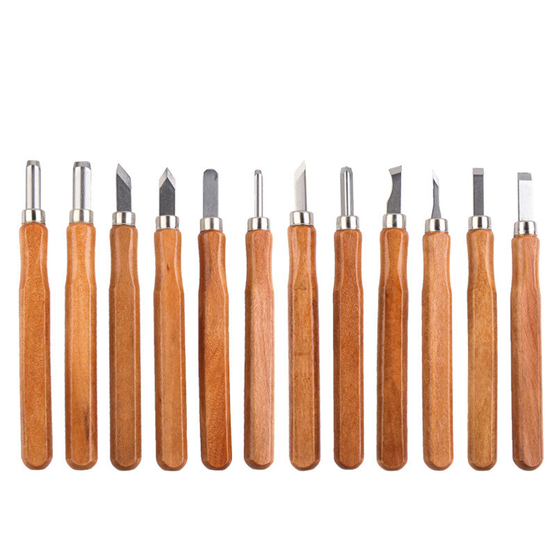 12 Pcs Wood Carving Hand Chisel Tool Set, Professional Woodworking Gouges, Steel