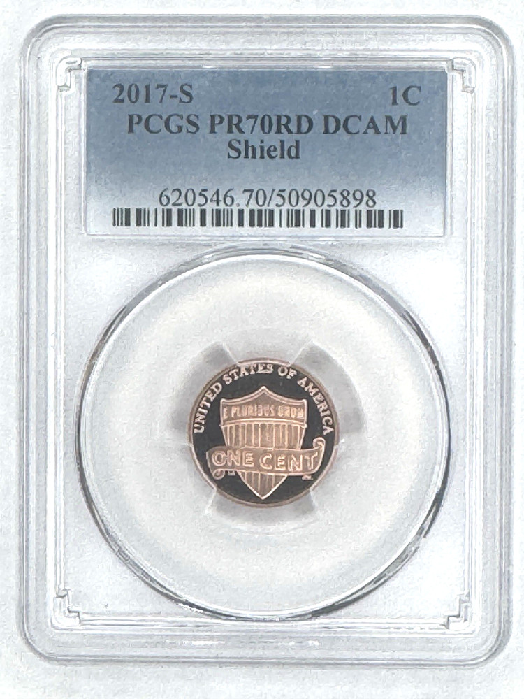 2017 S 1C Lincoln Cent Shield PCGS PR70RD DCAM-NOT FROM ENHANCED UNC SET