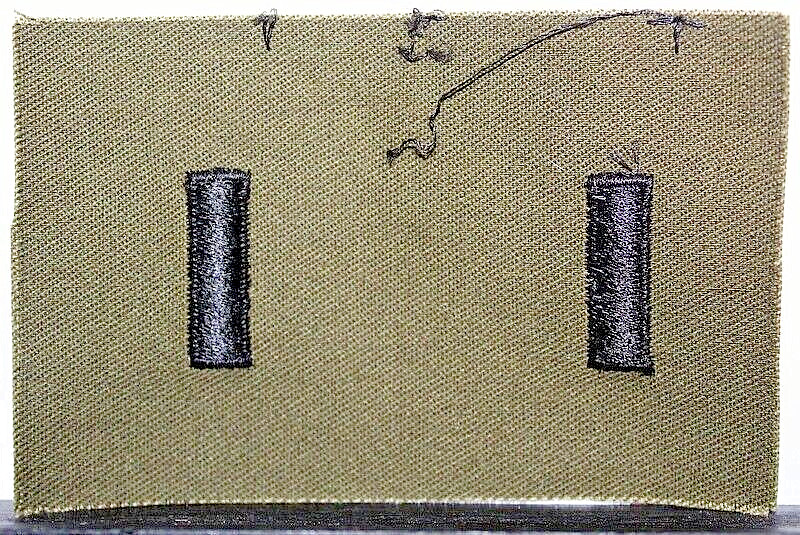 US Army 1st First Lieutenant LT Pair OD Fatigue Uniform Rank Insignia Patch