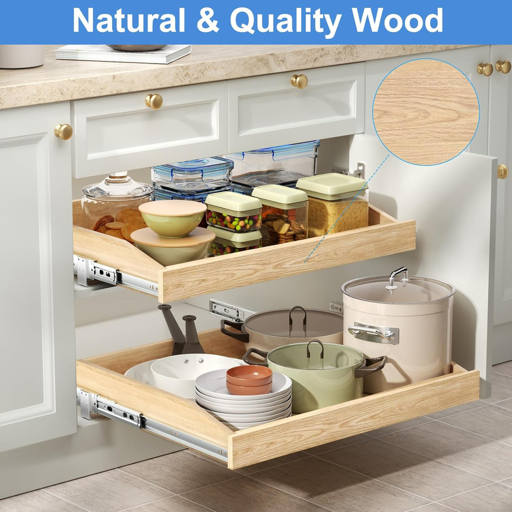 Pull Out Cabinet Organizer 22-1/2" W X 21" D, Pull Out Cabinet Drawer for Kitche