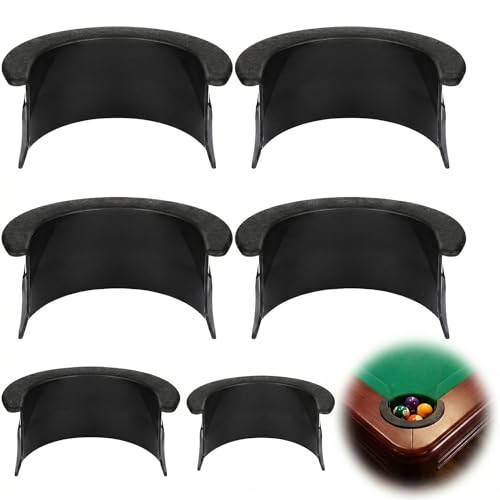 6 Pcs Pool Table Pocket Liners, Black Plastic Billiard Pocket Replacement