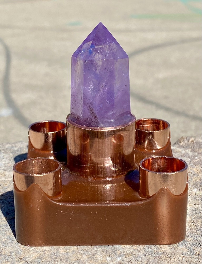 Orgone Cloudbuster with Amethyst Scepter Point & Copper Pipe