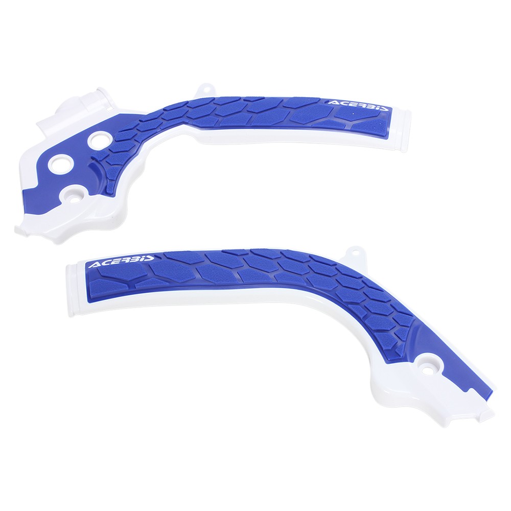 Acerbis X-Grip Frame Guards - White/Blue - 2449531029