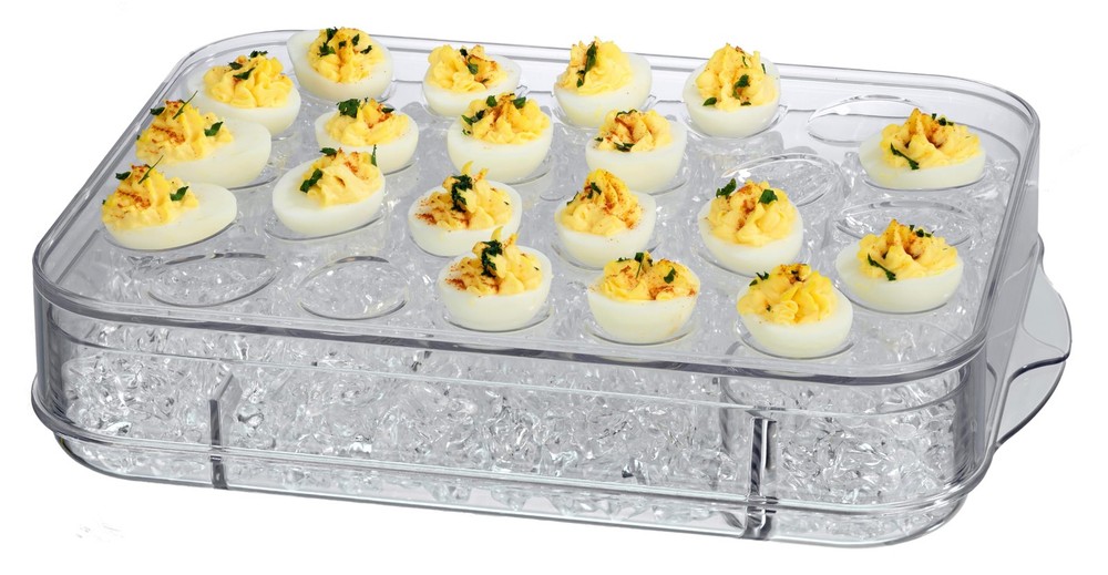 Prodyne Charcuterie & Deviled Eggs On Ice Platter 2-Piece Serveware Set