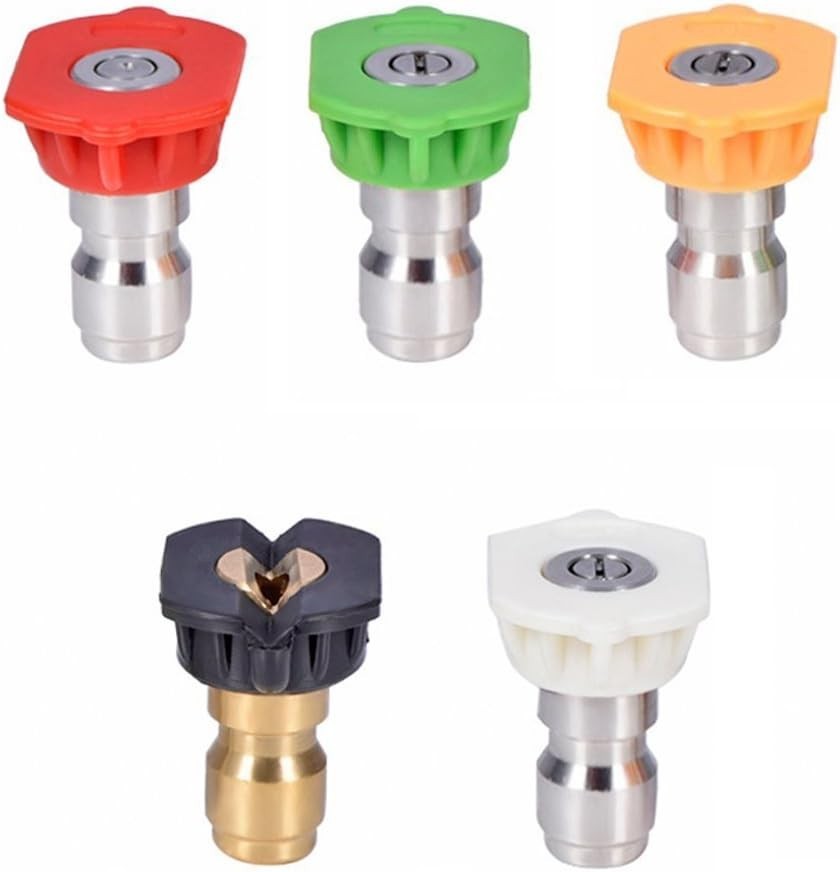 High-Performance Pressure Washer Nozzle Set with Adjustable Jet Angles - 5 Tips