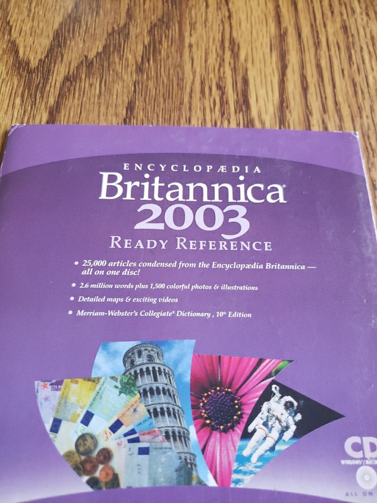 Encyclopaedia Britannica 2003 Ready Refererence CD-ROM PC/Mac Windows 95/98/XP