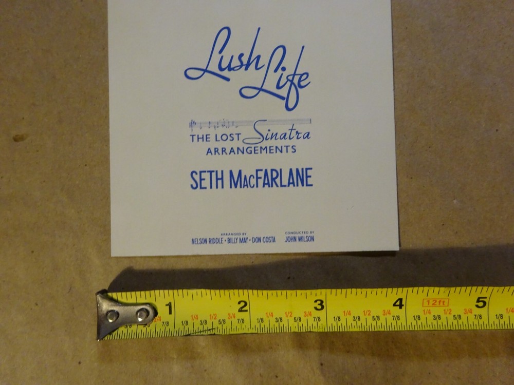Autographed Seth MacFarlane Signed CD Insert Lush Life JSA COA