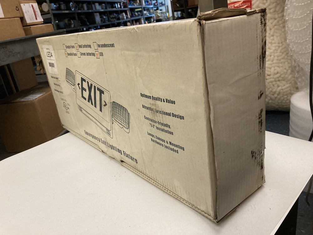 Brooks,LED4,Double Face Exit Sign and Emergency Lights