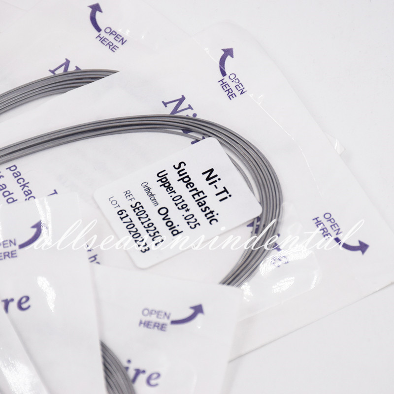 50 Pack Dental Super Elastic Niti Rectangular Arch Wire Ovoid Form Upper/Lower